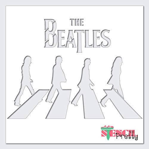 The Beatles Album Stencil - DIY Art Template Best Vinyl Large Stencils for Painting on Wood Canvas Wall etc.-L -20" x 14.5"- Ultra Thick Exhibit Grade White Color Material