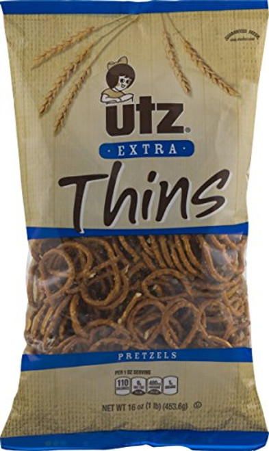 Utz Extra Thins Pretzels 16 oz. Bag -3 Bags-