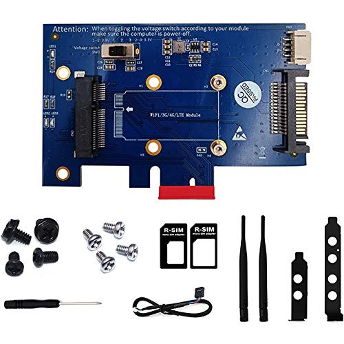 Andifany PCI-E Network Card PCI Express to PCI-E 1x with SIM Card Slot for WiFi and 3G-4G-LTE Card