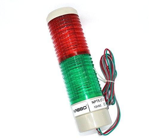 Industrial Signal Light Column LED Alarm Round Tower Light Indicator Warning Light Red Green DC 12V Steady On