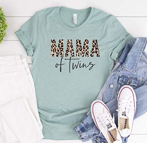 Mama Of Twins Shirt Twins Mom Tee Animal Print Shirt Leopard Mama Shirt Mom Shirt Twins Mom Gift Mama Tee Mom Gift Women Shirt Ink  and  Quotes
