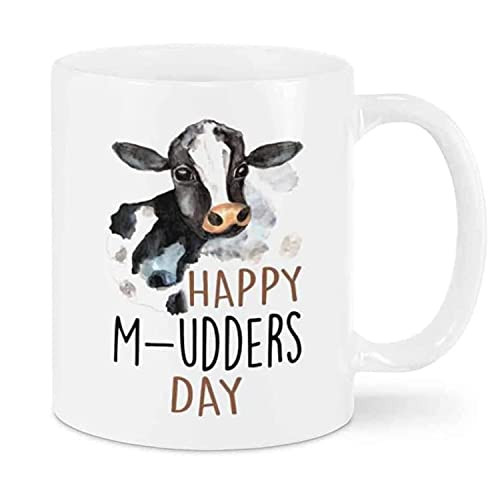 Happy M-udders Day Coffee Mug Gift for Mom Mug Happy M-UDDERS Day Mothers Day Gift Mom Mama Birthday Coffee Mug 11oz 15oz White