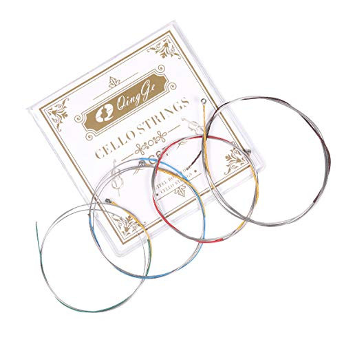 Q QINGGE Steel Core Cello Strings 4-4 3-4 set Strings for Student Strings  Sealed Pouch Prevents Corrosion
