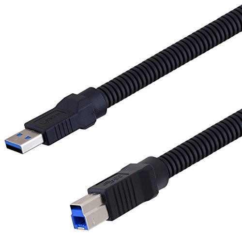 L-COM U3A00004-1M USB Cable Plastic Armored USB Type A Plug USB Type B Plug 1 m 3.3 ft USB 3.0 Black