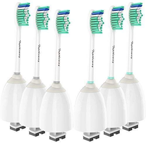 Replacement Brush Heads Compatible with Philips Sonicare E-Series Toothbrush HX7022/66, Fit Sonicare Essence, Xtreme, Elite, Advance and CleanCare Screw-On Phillips Handles, 6 Pack by Toptheway