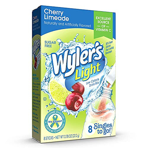 Wyler's Light Cherry Limeade Singles To Go Drink Mix Cherry Limeade 8 Count -Pack of 18-