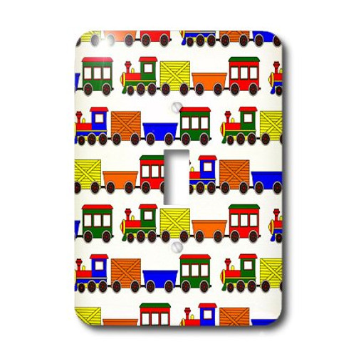 3dRose lsp_25424_1 Cute Train Print Primary Colors Toggle Switch Multi