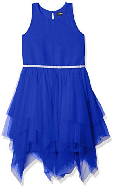 Amy Byer Girls' Sleeveless Fairy Hem Dress Cobalt Blue 16