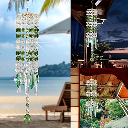 YDR Chandelier Aurora Wind Chimes Crystal Prisms Hanging Suncatcher Pendant Home Decor Gifts -Aurora Crystal Wind Chimes Green- YDR Chandelier Aurora Wind Chimes Crystal Prisms Hanging Suncatcher Pendant Home Decor Gifts -Aurora Crystal Wind Chimes Green-