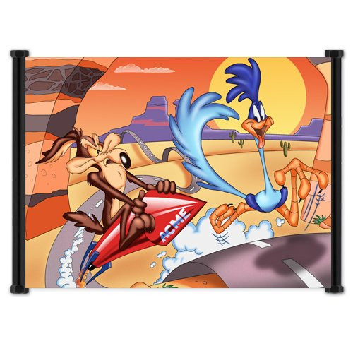 Looney Tunes Road Runner Wile E. Coyote Fabric Wall Scroll Poster -42"x32"- Inches