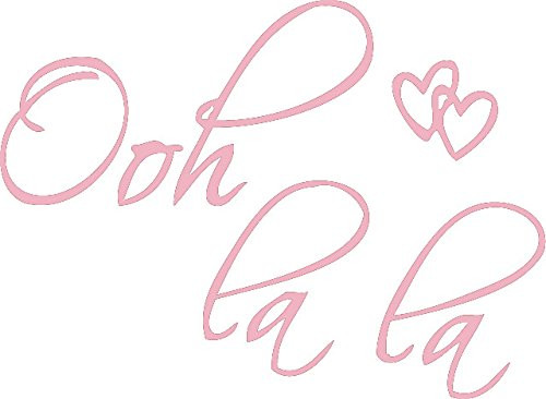 Picniva Pink 24.5" X 18" OOH LA LA Paris France Hearts Love Quote Vinyl Wall Decal Decor Art Sticker Picniva Pink 24.5" X 18" OOH LA LA Paris France Hearts Love Quote Vinyl Wall Decal Decor Art Sticker
