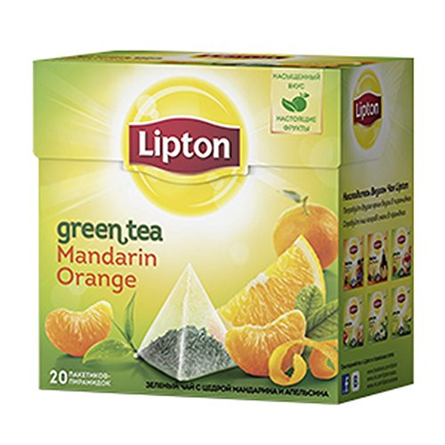 Lipton Pyramid Green Tea Bags - Mandarin Orange - 20 ct - - Pack of 3 - Imported