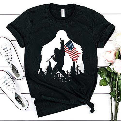 B.i.g.f.o.o.t Rock And Roll Usa Flag In The Forest T-Shirt Long Sleeve Sweatshirt Hoodie