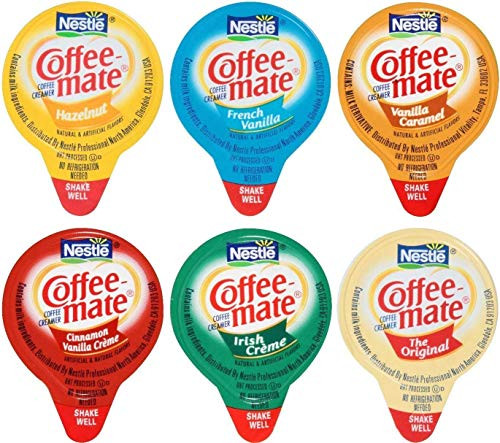 144 Count Coffee Mate Liquid .375oz Variety Pack (6 Flavor)