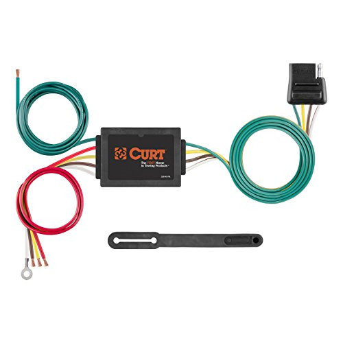 CURT 56175 Non-Powered 3-to-2-Wire Splice-in Tail Light Converter with 4 Wire Trailer Wiring Plug