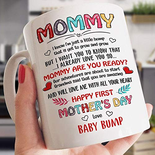 Happy First Mother's Day Mommy I Already Love You So Coffee Mug Baby Bump Gift For Wife Pregnant Mom Gift Mug Mothers Day Gift Mug