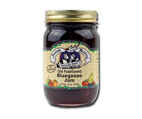 Amish Wedding All-Natural Old Fashioned Bluegoose Jam 18 Ounces -Pack of 2-