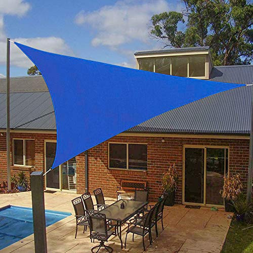 Artpuch 12' x 12' x 12' Triangle Sun Shade Sails Blue UV Block Shelter Canopy for Patio Garden Outdoor Facility and Activities