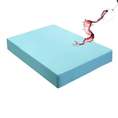 Mecerock 6 Colors Lake Blue Waterproof King Size Mattress Protector Washable Mattress Cover Fitted to 18" Deep