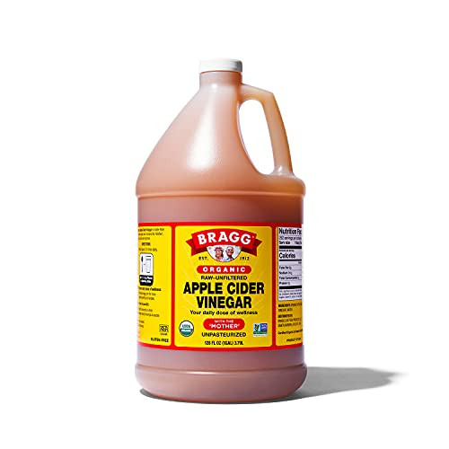 Bragg Organic Apple Cider Vinegar With the Mother USDA Certified Organic  Raw Unfiltered All Natural Ingredients 1 Gal -128oz- Liquid