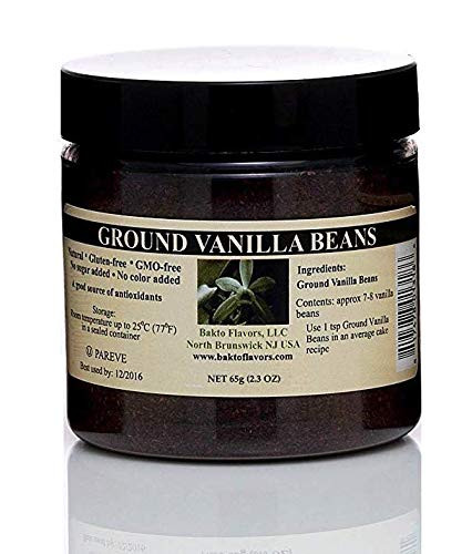 Bakto Flavors Ground Vanilla Beans - Madagascar- Vanilla planifolia 65g -2.3 OZ Jar