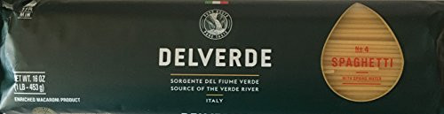 Delverde No. 4 Spaghetti from Italy Pack of 6 One Pound Packages
