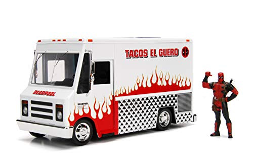 Marvel Deadpool & Taco Truck Die-cast Car, 1:24 Scale Vehicle, 2.75Collectible Figurine Marvel Deadpool & Taco Truck Die-cast Car, 1:24 Scale Vehicle, 2.75Collectible Figurine