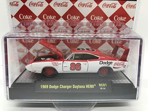 M2 Machines by M2 Collectible Coca-Cola 1969 Dodge Charger Daytona HEMI 1-64 Scale RC01 18-14 Red-Cream Details Like NO Other 1 of 4800
