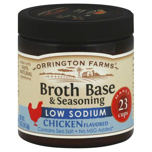 ORRINGTON FARMS BROTH BASE AND SEASONING GRANULATED LOW SODIUM CHICKEN FLAVORED 5 OZ -Pack of 6-