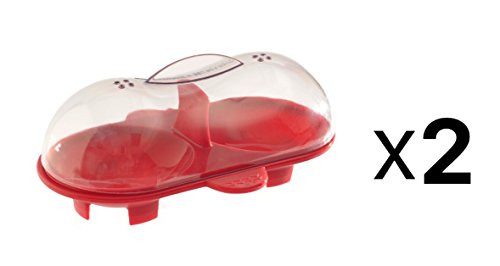 Norpro Silicone Microwave Double Egg Poacher, Red (2)