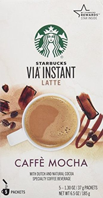 Starbucks Via Instant Latte Mocha Latte 5 CT -Pack - 3-