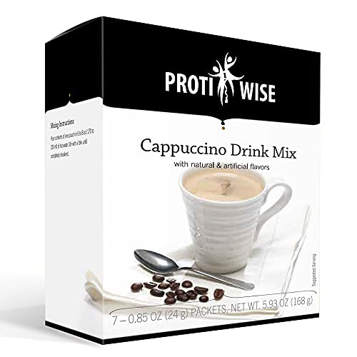 ProtiWise - High Protein Diet Drink  Cappuccino  Low Calorie Low Fat Sugar Free -7-Box-