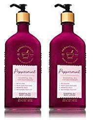 Bath and Body Works 2 Pack Aromatherapy Essential Oil Body Lotion 6.5 Oz. Peppermint