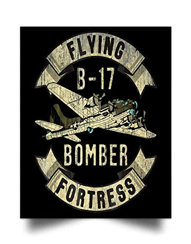 Seprem Vintage B-17 Bomber WW2 Plane Aviation Airplane Grunge -17"x22"- Wall Art Print Poster Home Decor