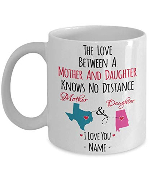 EpicMugs Personalized The Love Between A Mother And Daughter Knows No Distance Coffee Mug Mother's day Mug To My Daughter Mom 11oz or 15oz Mug EpicMugs Personalized The Love Between A Mother And Daughter Knows No Distance Coffee Mug Mother's day Mug To My Daughter Mom 11oz or 15oz Mug