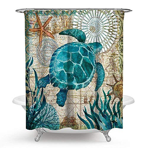 Cloud Dream Sea Turtle Shower Curtain,Waterproof and Mildewproof Polyester Fabric Bath Curtain Design,Extra Long 72x78-Inch,Sea Life Nautical Blue Cloud Dream Sea Turtle Shower Curtain,Waterproof and Mildewproof Polyester Fabric Bath Curtain Design,Extra Long 72x78-Inch,Sea Life Nautical Blue