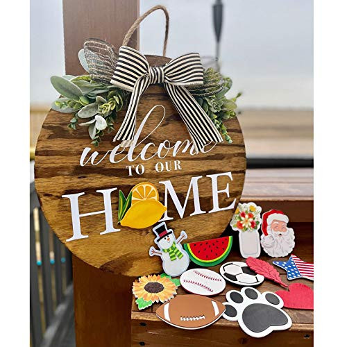 Nivalkid Gnome Door Hanger Seasonal Welcome Sign with Interchangeable Holiday Pieces for Front Door Porch Hanging Handmade for Housewarming GiftsChristmas Easter -A-A5- Nivalkid Gnome Door Hanger Seasonal Welcome Sign with Interchangeable Holiday Pieces for Front Door Porch Hanging Handmade for Housewarming GiftsChristmas Easter -A-A5-