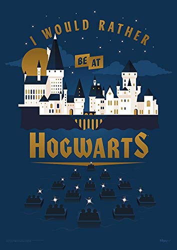 Harry Potter  Rather Be At Hogwarts  School of Wizardry  Great Lake  Durable 17 x 24 MightyPrint Wall Art  NOT Made of Paper  Officially Licensed Movie Collectible