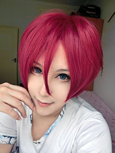 Weeck Anime Short Synthetic Multicolor Karneval Cosplay Costume Party Wig -E-