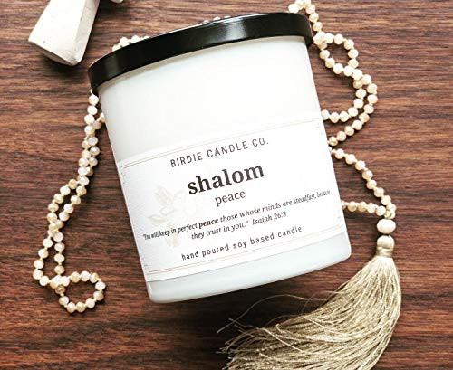 Shalom Peace Scripture Hand Poured Soy Blend Candle