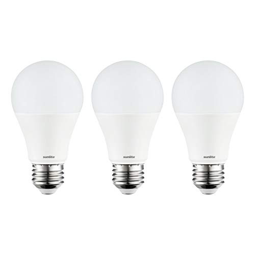 3-Pack Sunlite LED A19 Light Bulbs Non-Dimmable 14 Watt -100 Watt Equivalent- Medium -E26- Base 1500 Lumen 65K - Daylight