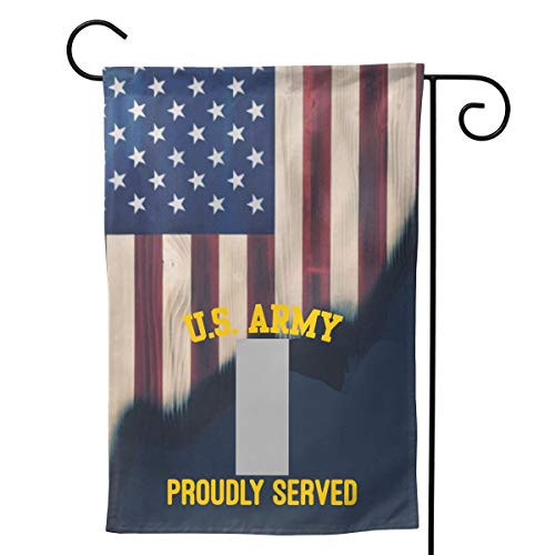 LEILEIflag Us Army O-2 First Lieutenant O2 1lt Commissioned Officer Rank with American Flag Home Flag Outdoor Flag Garden Flag Double Sided Flag