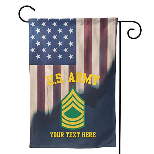 LEILEIflag Us Army E-8 Master Sergeant E8 with American Flag Home Flag Outdoor Flag Garden Flag Double Sided Flag