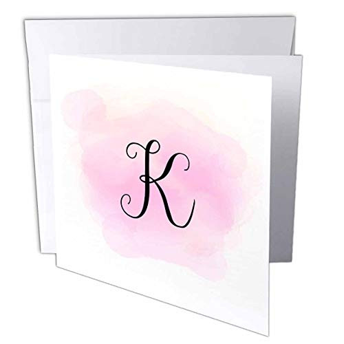 3dRose 3dRose Gabriella B - Monogram - Image of Pink Watercolor K Monogram - 12 Greeting Cards with envelopes -gc-305580-2- 3dRose 3dRose Gabriella B - Monogram - Image of Pink Watercolor K Monogram - 12 Greeting Cards with envelopes -gc-305580-2-