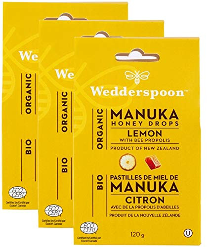 WEDDERSPOON Organic Manuka Honey Drops -3 x Lemons - 120 Gr-