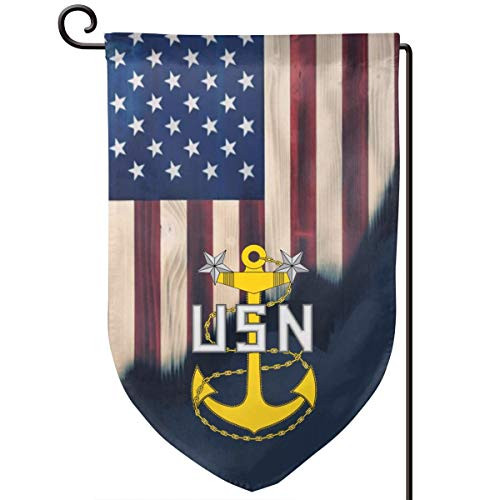 XIAYANGqi Navy Rank E-9 Master Chief Petty Officer Insignia Garden Flag Home Flag Outdoor Flags Double Sided Flag