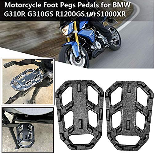 LJBusRoll for G310GS R1200GS G310R Accessories CNC Wide Foot Pegs Pedals Rest Footpegs Footrests Pedals for G 310 GS G 310R R 1200GS S1000XR 2013-2018 2014 2015 2016 2017 -Black-