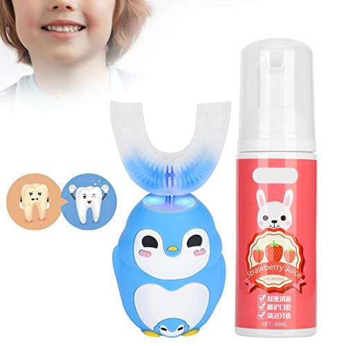 Electric Toothbrush with U-Shaped Toothbrush Wireless Charging Children Electric Toothbrush Cartoon Pattern Silicone U?Shaped Head Toothbrush Children Automatic Sonic Electronic Toothbrush -1-