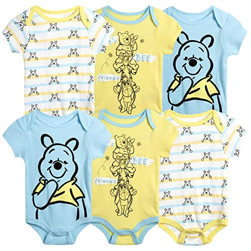 Disney Baby Boys 6 Pack Bodysuit Mickey Mouse  and  Friends Lion King Winnie the Pooh Bear -Newborn-Infant- Size 0-3 Months Pooh Bear Disney Baby Boys 6 Pack Bodysuit Mickey Mouse  and  Friends Lion King Winnie the Pooh Bear -Newborn-Infant- Size 0-3 Months Pooh Bear