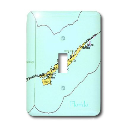 3dRose lsp_204890_1 Print of Florida Keys Map Single Toggle Switch